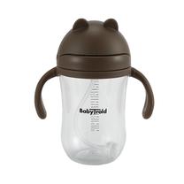 Dzeramā pudele ar silikona salmiņu BabyTrold 22-40DS300, 300 ml, 6+ mēn., 8 cm, plastmasa/silikons, brūna krās.