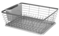 Indų džiovykla, 30.2 cm x 36.3 cm x 14.5 cm, plastikas/metalas, pilka sp.