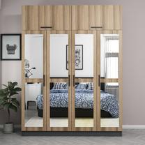 Skapis Kalune Design Kale 5302, brūna krās., 52 cm x 180 cm x 255 cm, ar spoguli