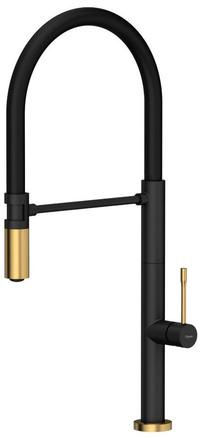 Кухонный смеситель Quadron Margot T Line, золотой цв./черный цв.