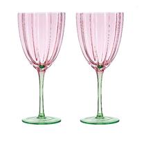 Vyno taurių komplektas Home4you Tulip DH16322, stiklas, 2 vnt.