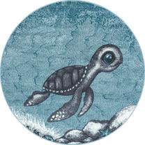 Paklājs iekštelpu Ayyildiz Bambi Turtle, zila krās./pelēka krās., 120 cm x 120 cm