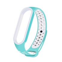 Spordikella lisatarvik Hurtel, Replacment band strap for Xiaomi Mi Band 5, valge v./türkiissinine v.