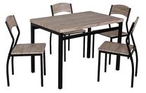 Valgomojo komplektas Astro, juodas/ąžuolo