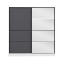 Riidekapp Kalune Design Kale 3163, antratsiit v./valge v., 52 cm x 180 cm x 190 cm, peegliga