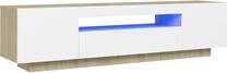 TV staliukas VLX, ąžuolo sp./balta sp., 160 cm x 35 cm x 40 cm