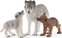 Комплект Schleich Mother Wolf With Pups 42472, 3 шт., многоцветный