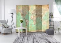 Širma Artgeist Turquoise World Map Paravent842, įvairių spalvų, 225 cm x 172 cm