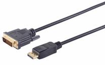 Vads Brackton Displayport to DVI DP4-DVI-0100.B DVI male, Displayport male, 1 m, melna krās.