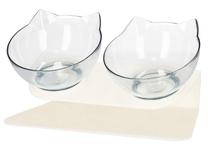 Statīvs ar bļodiņām sunim Springos Cat Bowl, 1 l, 27.5 cm x 13 cm x 15 cm, caurspīdīga krās./balta krās.