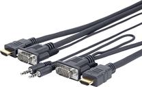 Kabelis Vivolink Pro PROVGAHDMIFLY3 VGA / 3.5 mm / HDMI, VGA / 3.5 mm / HDMI, 3 m, juoda sp.