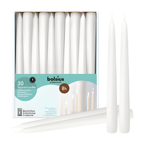 Свеча, конический Bolsius Professional 37524402, 8 час, 30 шт., белый цв.