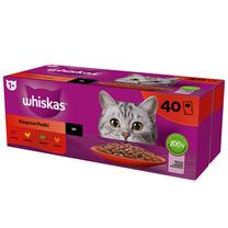 Mitrā kaķu barība Whiskas Classic Meals In Sauce, jēra gaļa/liellopa gaļa/vistas gaļa, 0.085 kg x 40 gab.