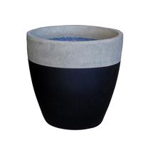 Puķu pods Domoletti RP18-045_S, cementa, Ø 22 cm, melna krās.