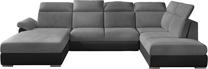 Kampinė sofa Evanell Monolith 84, Monolith 97, juoda sp./pilka sp., kairinė, 216 x 330 cm x 102 cm