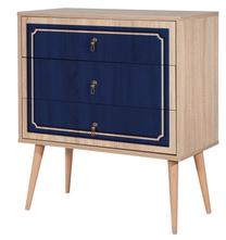 Komoda Kalune Design Trio 620, ąžuolo sp./mėlyna sp., 90 cm x 80 cm x 40 cm