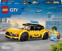 Konstruktorius „LEGO® City“ geltonasis taksi, automobilio modelio rinkinys su 2 minifigūrėlėmis, 60487, 122 vnt.