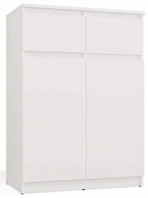 Komoda 2DD2S, balta matinė sp., 97 cm x 70 cm x 39.5 cm