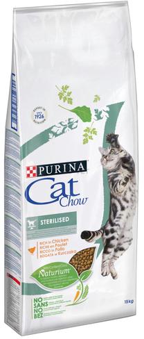 Sausā kaķu barība Purina Cat Chow Sterilised, tītara gaļa, 15 kg