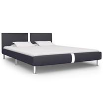 Lova dvigulė VLX Faux Leather 280830, 180 x 200 cm, juoda sp., be čiužinio, su grotelėmis