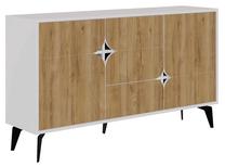 Spintelė Kalune Design Spark 855DTE4247, ąžuolo sp./balta sp., 35 cm x 140 cm x 79.3 cm