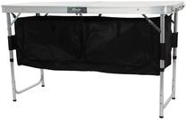 Stovyklavimo stalas Enero, juoda sp./sidabro sp./smėlio sp., 120 cm x 47 cm x 55 - 70 cm