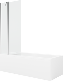 Ванна со стенкой, встраиваемая Mexen Cubik, 160 см x 70 см x 40 см, прямоугольный, прозрачный цв./белый цв.