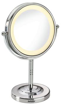 Kosmetinis veidrodis Babyliss Halo 8435E, su apšvietimu, pastatomas, 11 cm x 28.6 cm, chromo