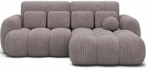 Kampinė sofa - lova Covelion Velvet Modullo 03, šviesiai pilka sp., dešininė, 167 x 260 cm x 105 cm
