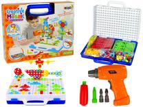 Konstruktoriaus rinkinys su atsuktuvu Lean Toys 4in1 Creative Mosaic, 237 vnt., įvairių spalvų