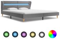 Кровать двухместная VLX Fabric 280601, 180 x 200 cm, светло-серый цв., без матраса, с решеткой