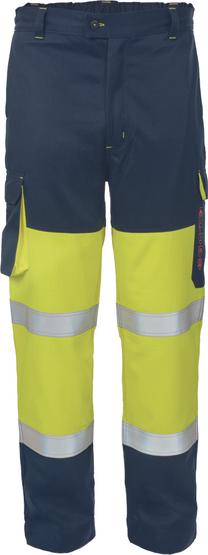 Darbo kelnės vyrams Cerva Multinorm TAP PM HV, geltona sp./tamsiai mėlyna (navy) sp., 4XL dydis