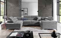 Kampinė sofa Thiago Gusto 86, tamsiai pilka sp., dešininė, 350 x 202 cm x 90 cm