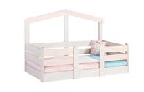 Dviaukštė vaikiška lova Kalune Design Pink House 224LTR1175, rožinė sp., be patalynės dėžės, be čiužinio