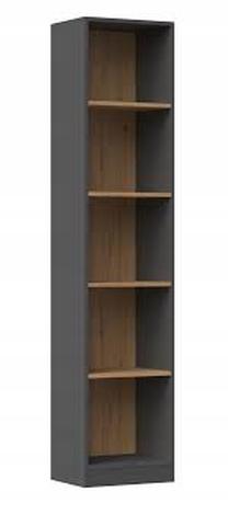 Pastatoma lentyna R-40, antracito sp./ąžuolo sp., 182 cm x 30 cm x 40 cm