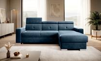 Kampinė sofa Fresia Lukso 40, tamsiai mėlyna sp., dešininė, 176 x 247 cm x 104 cm