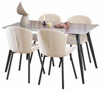 Valgomojo komplektas Wicklow Batis, juodas/pilkas/šviesiai smėlio