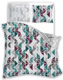 Gultas veļas komplekts Mariall Harmony PEQ-017, balts krās./pelēka krās./tirkīza krās., 70 x 90 cm, 200 x 220 cm