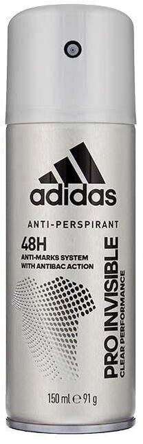 Vyriškas dezodorantas Adidas Pro Invisible 48h, 150 ml