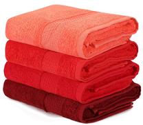 Vannas dvieļu komplekts Beverly Hills Polo Club Hand Towel Set 801, bordo krās./oranža krās./sarkana krās., 90 cm x 50 cm, 4 gab.