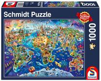 Dėlionė Schmidt Discover The World 106614, 49.3 cm x 69.3 cm, 1000 vnt., įvairių spalvų