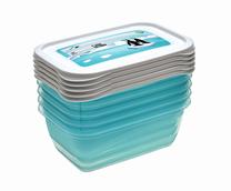 Pārtikas kastes komplekts Keeeper 3068963810000, 0.5 l, 15.5 cm x 10.5 cm, zila krās./pelēka krās., 5 gab.