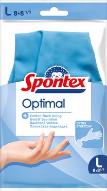 Cimdi gumija Spontex Optimal, zila krās., L, 2 gab.