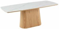 Valgomojo stalas Home4you Chase, ruda sp./balta sp., 200 cm x 90 cm x 76 cm