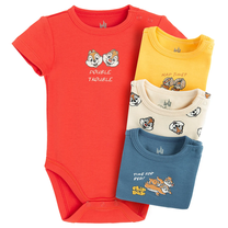 Bērnu rāpulītis ar īsām piedurknēm, neformāls pavasaris/vasara, mazuļiem Cool Club Chip & Dale LCB2801883-00, dzeltens krās./krēmkrāsa/zila krās., 68 cm, 4 gab.