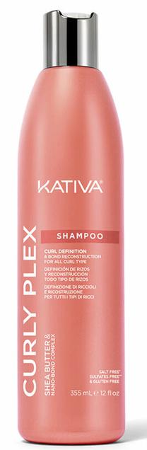 Šampūnas Kativa Curly Plex Shea Butter & Nano-Bond Complex, 355 ml