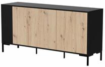 Komoda Cama Merci, ąžuolo sp./juoda sp., 74 cm x 151 cm x 40 cm