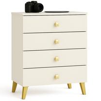 Komoda Akord Furniture Factory Mobi K-04, aukso sp./balta sp., 73 cm x 60 cm x 37 cm