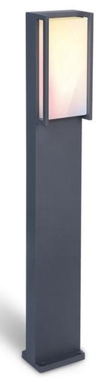 Brīvi stāvošs āra gaismeklis Lutec Qubo, 16W, LED, IP54, tumši pelēka krās., 9.3 cm x 75 cm