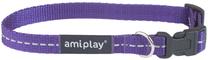 Ошейник для собак Amiplay Reflective, фиолетовый цв., 400 мм